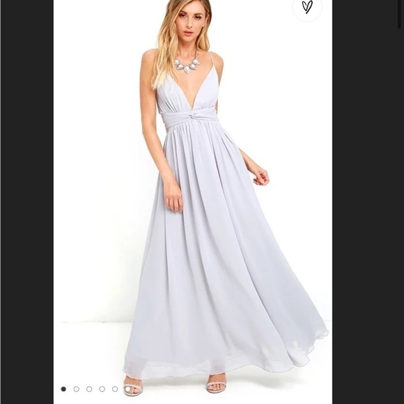 Lulu’s Evening Dream Light Grey Maxi Dress Size XL NWT - Picture 1 of 11